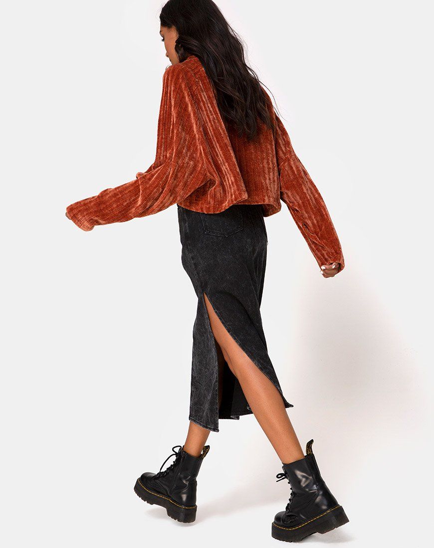 Evie Cropped Sweater in Rust Chenille sold by Motel Rocks product image thumbnail 4