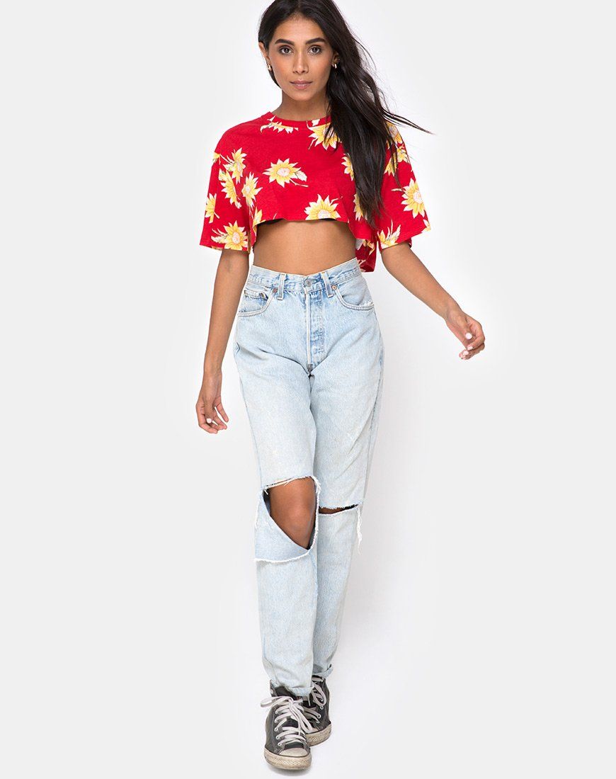 Super Cropped Tee in Sunny Days sold by Motel Rocks product image thumbnail 3