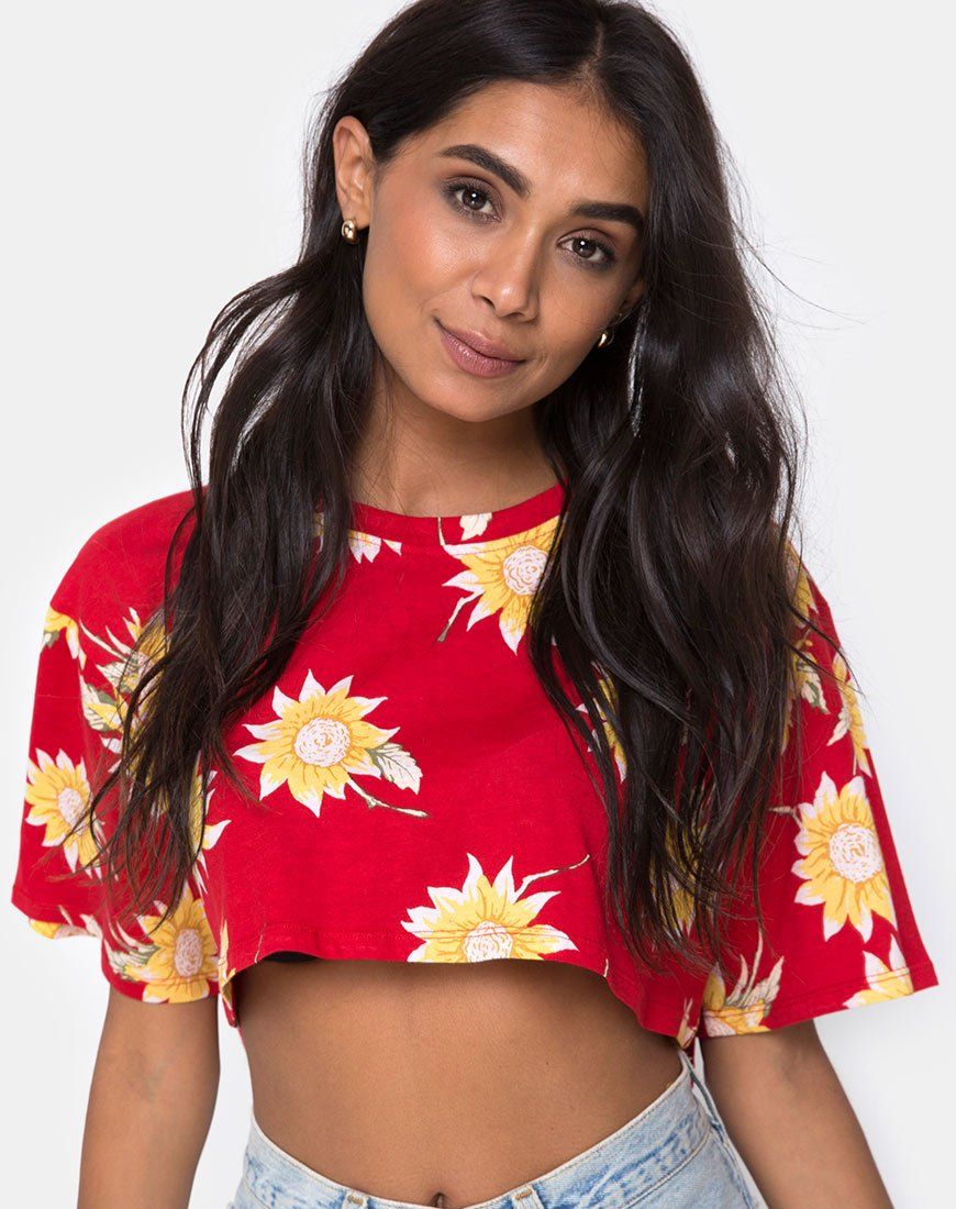 Super Cropped Tee in Sunny Days sold by Motel Rocks