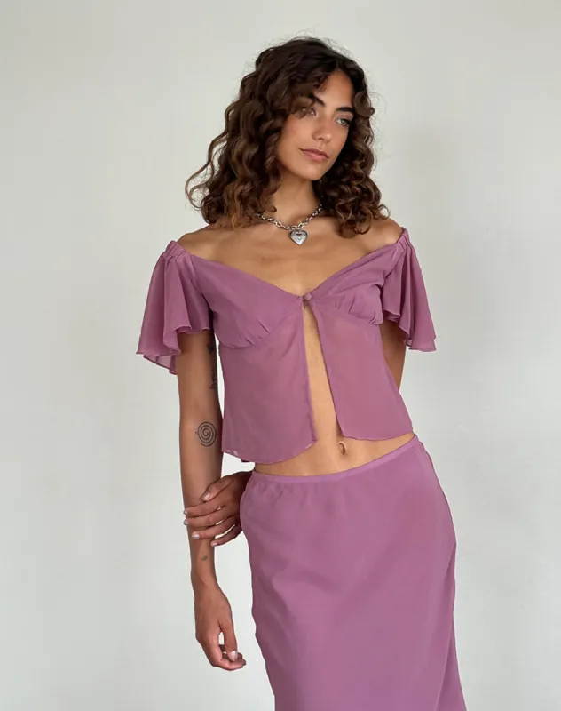 Samsiar Top in Chiffon Mauve sold by Motel Rocks