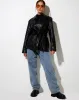 Belted Jacket in PU Black sold by Motel Rocks