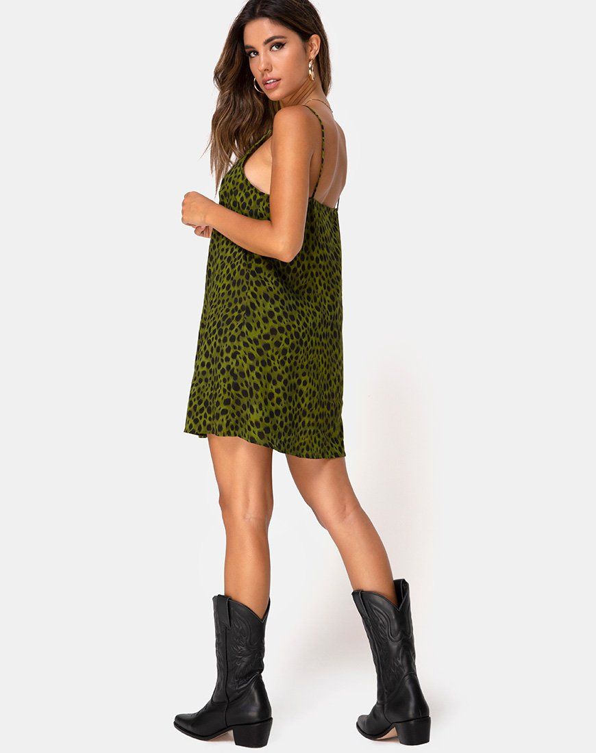 Sanna Slip Dress in Cheetah Khaki sold by Motel Rocks product image thumbnail 5