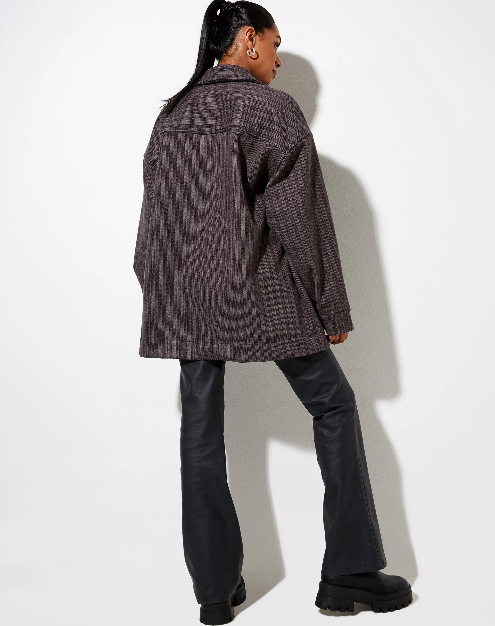 Marcel Shirt in Stripe Black and Grey sold by Motel Rocks product image thumbnail 3