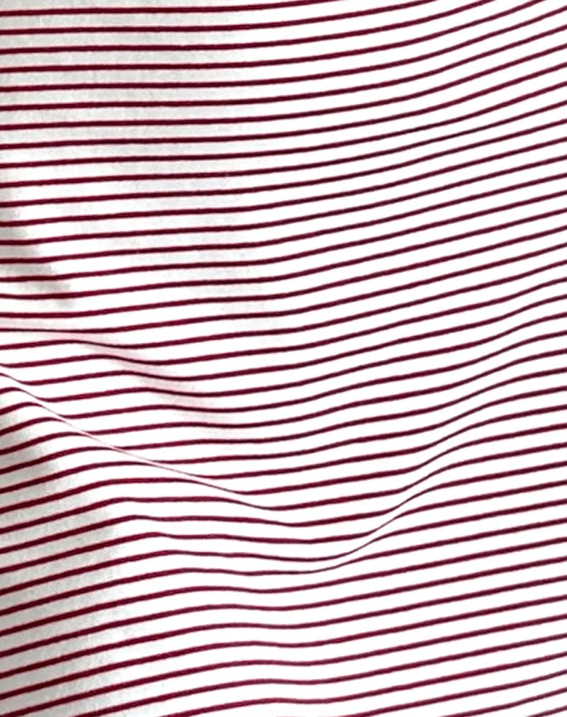 Muzuki Jersey Mini Dress in Red and White Stripe sold by Motel Rocks product image thumbnail 5