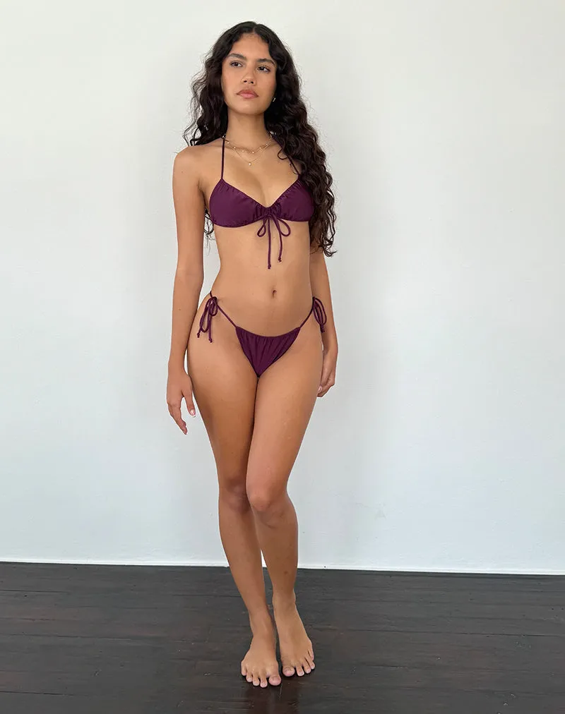 Leyna Bikini Bottom in Plum Shimmer sold by Motel Rocks product image thumbnail 4
