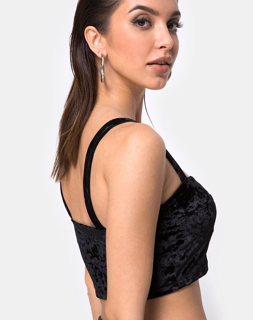 Trata Crop Top in Velvet Black sold by Motel Rocks product image thumbnail 2
