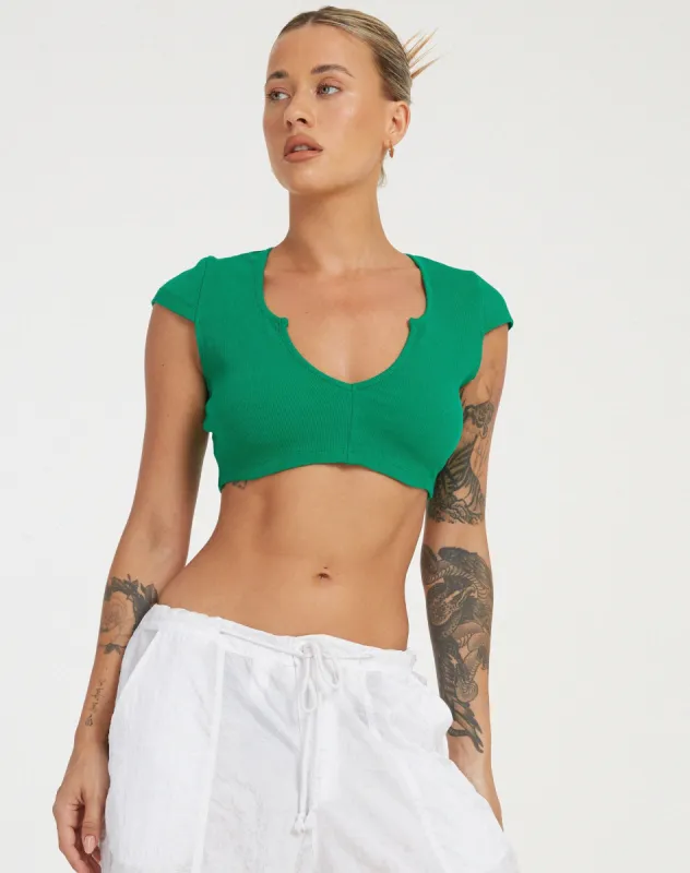 Guanna Crop Top in Green sold by Motel Rocks