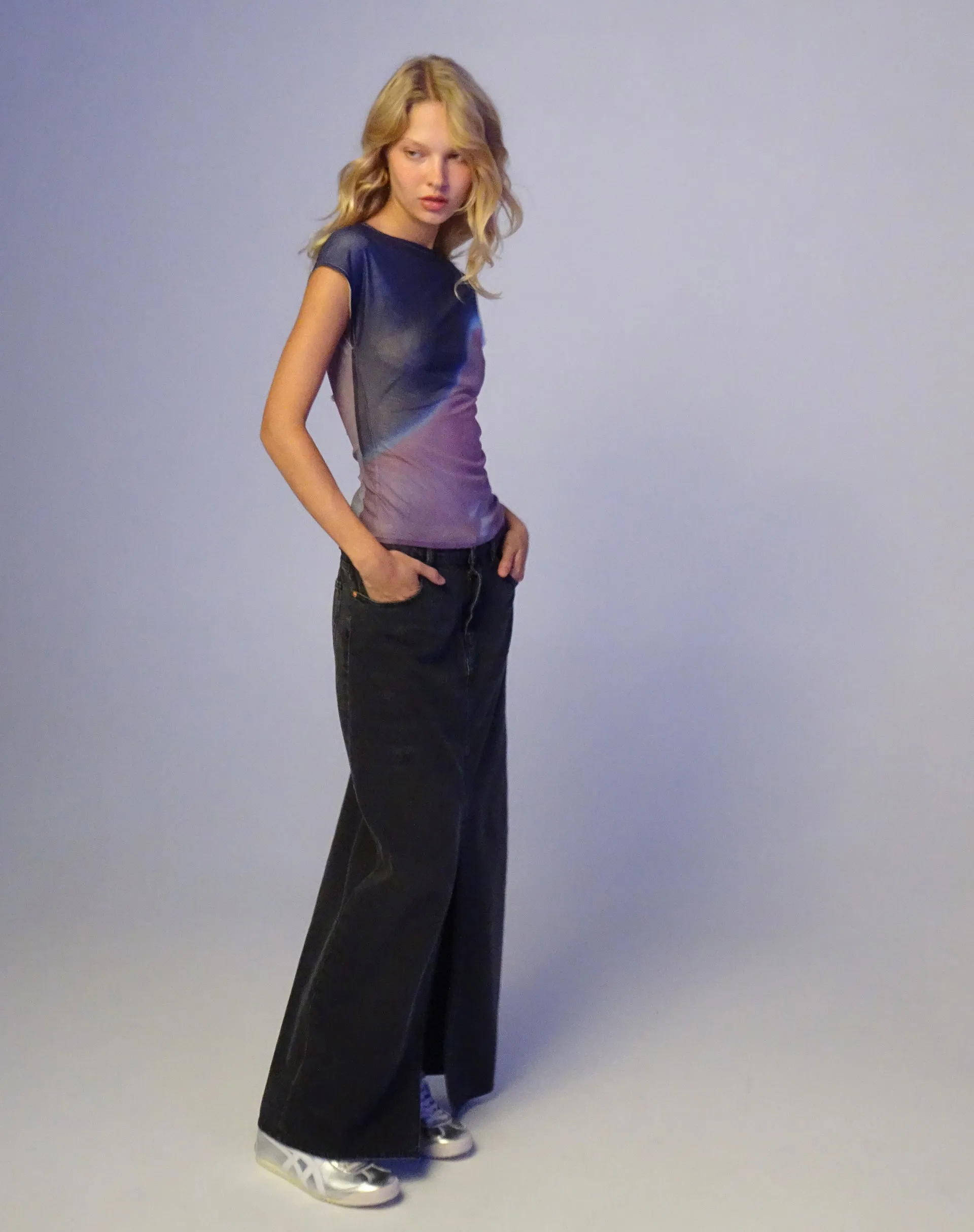 Nova Top in Mesh Pink Digi Gradient Print sold by Motel Rocks product image thumbnail 2