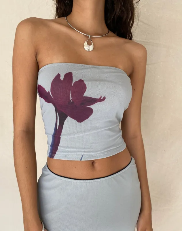 Shae Bandeau Top in Mint Flower Placement sold by Motel Rocks