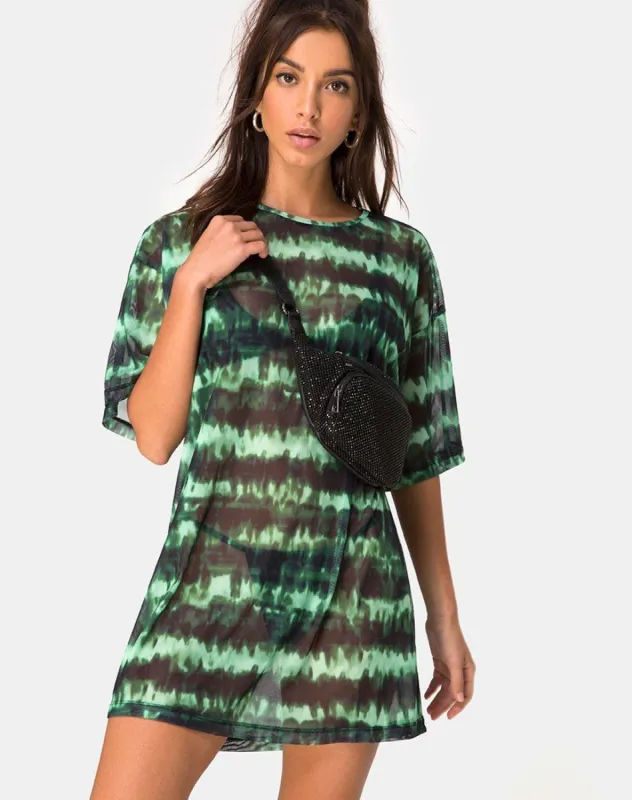Sunny Kiss Tee in Tie Dye Turquoise Mesh sold by Motel Rocks