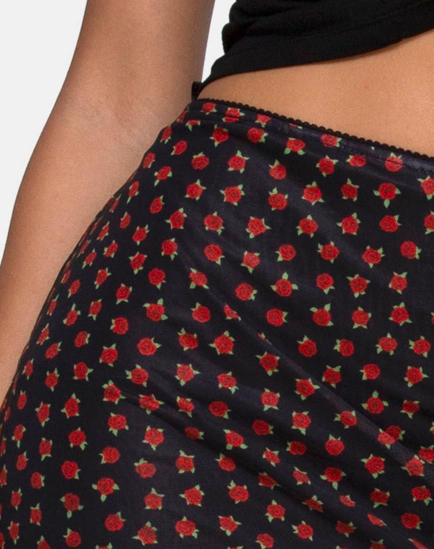 Kinnie Mini Skirt in Dotty Rose Net sold by Motel Rocks product image thumbnail 5