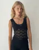 Tahoa Lace Vest in Black sold by Motel Rocks
