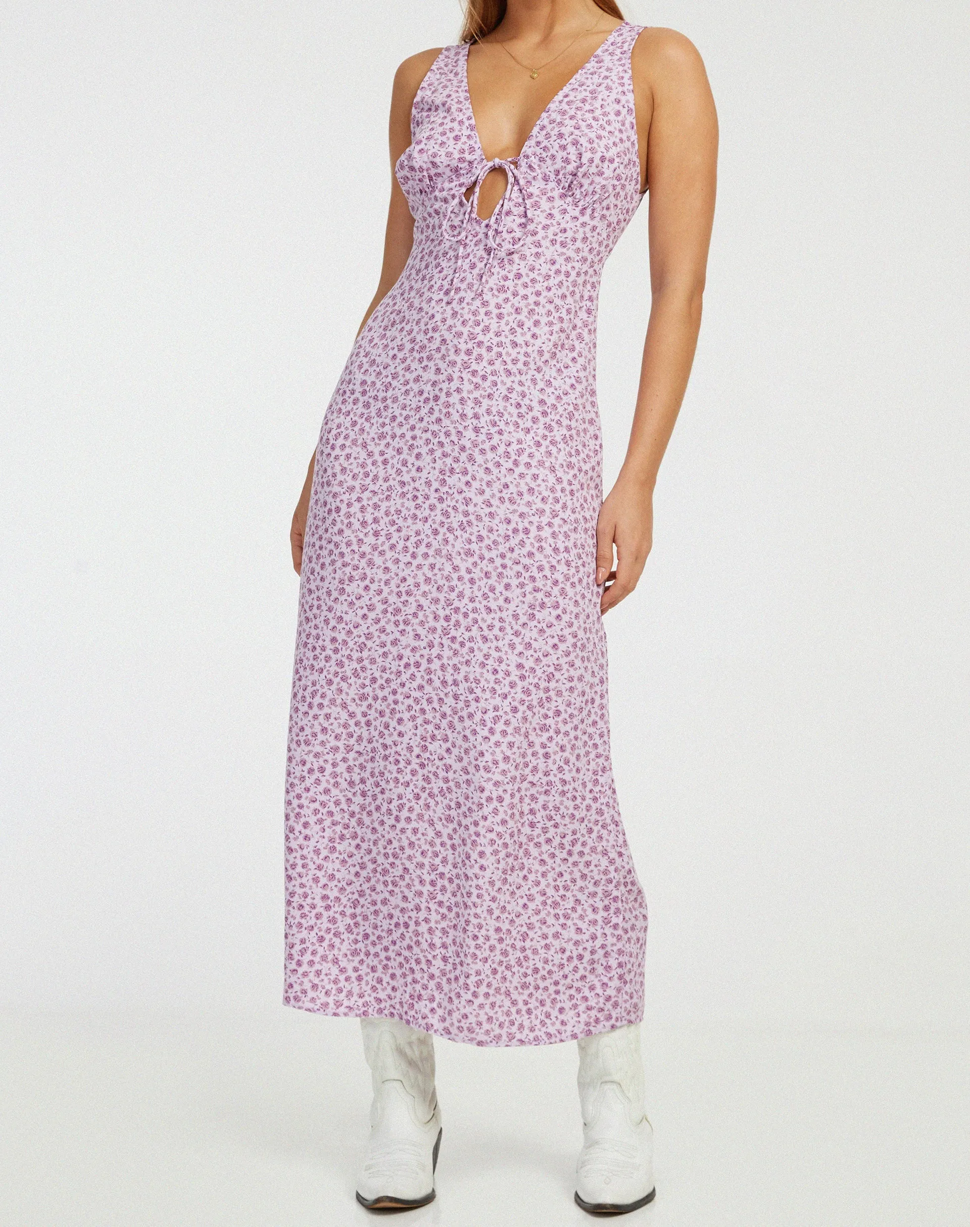Fiaso Midi Dress in Ditsy Rose Lilac sold by Motel Rocks product image thumbnail 3