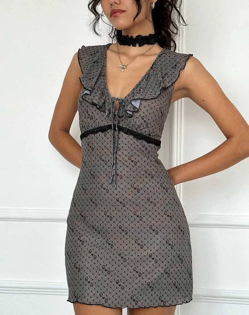 Esther Mesh Mini Dress in Queen of Heart Print sold by Motel Rocks product image thumbnail 4