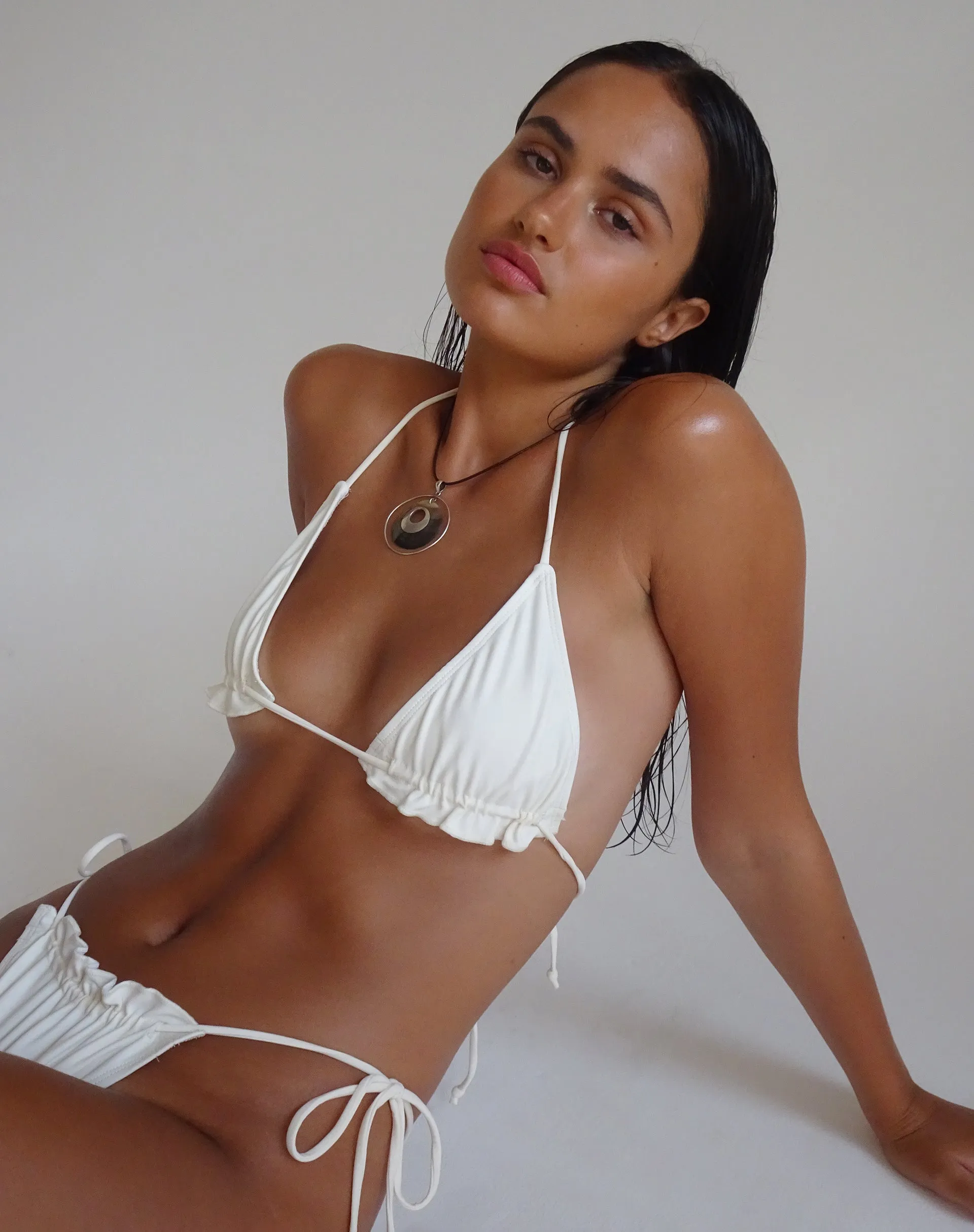 Purna Frill Bikini Top in Cream sold by Motel Rocks product image thumbnail 5