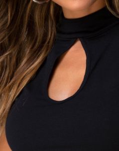 Jiso Crop Top in Black sold by Motel Rocks