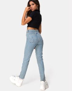 Jiso Crop Top in Black sold by Motel Rocks