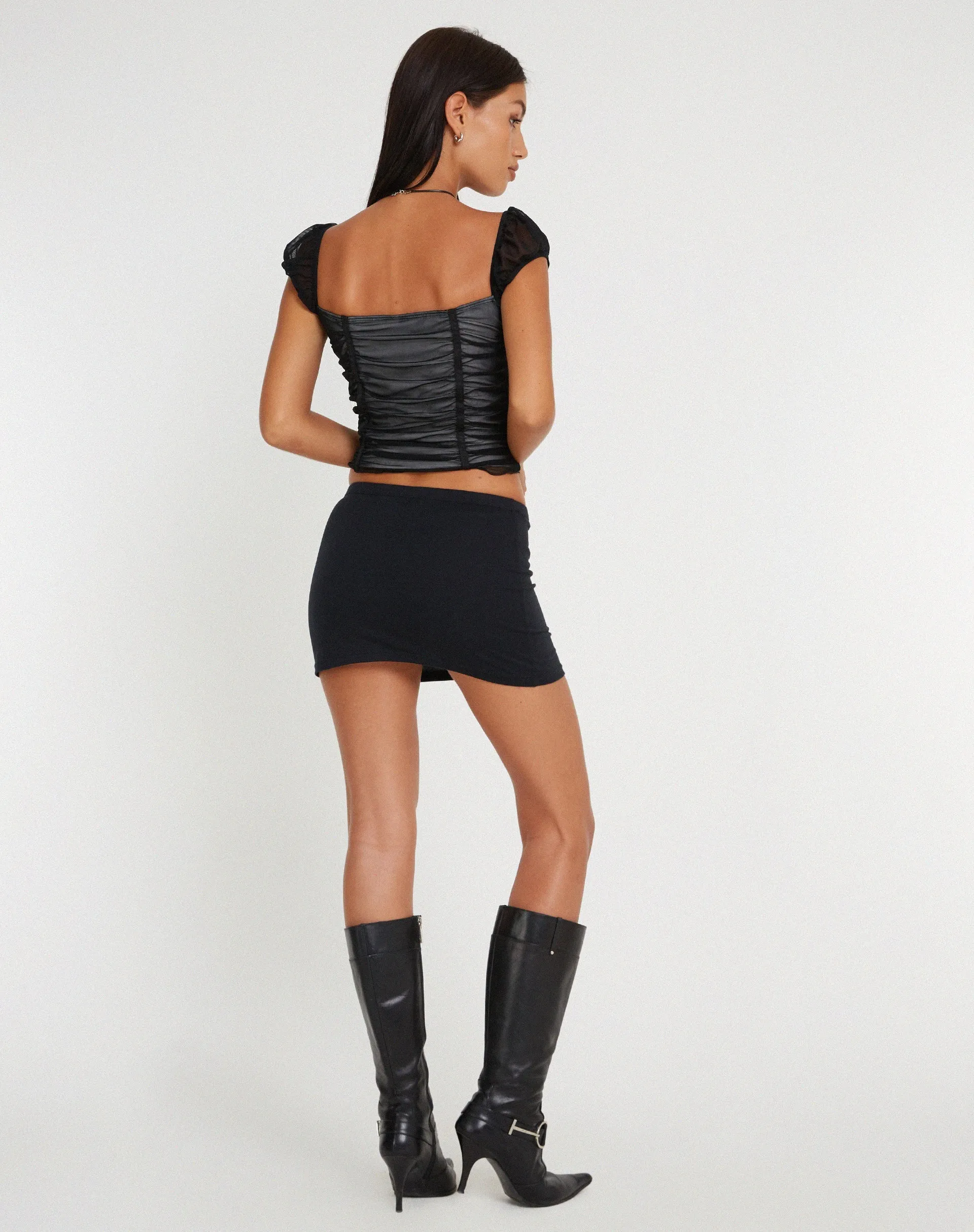 Dinar Crop Top in Black Mesh sold by Motel Rocks product image thumbnail 5