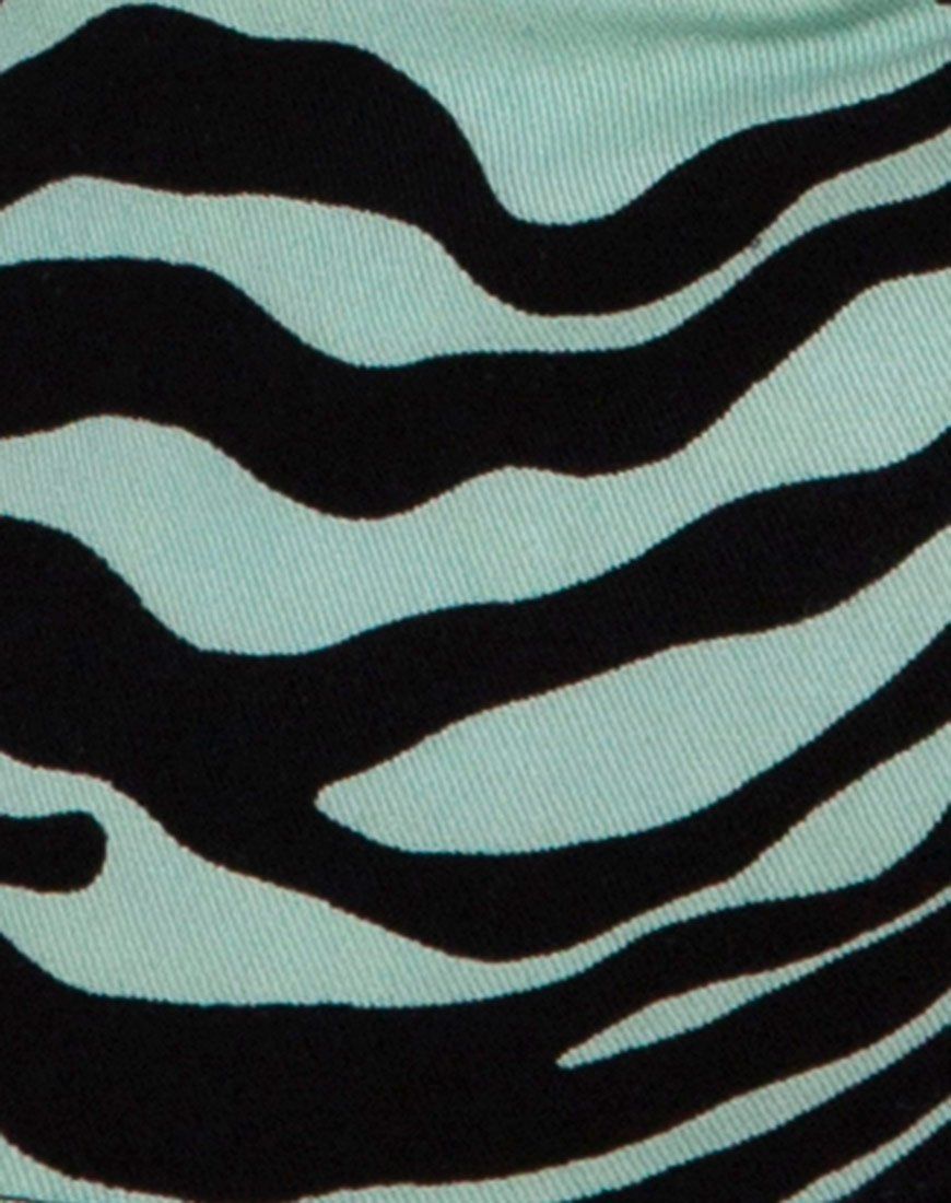 Mini Broomy Skirt in Wavey Zebra Mint sold by Motel Rocks product image thumbnail 5