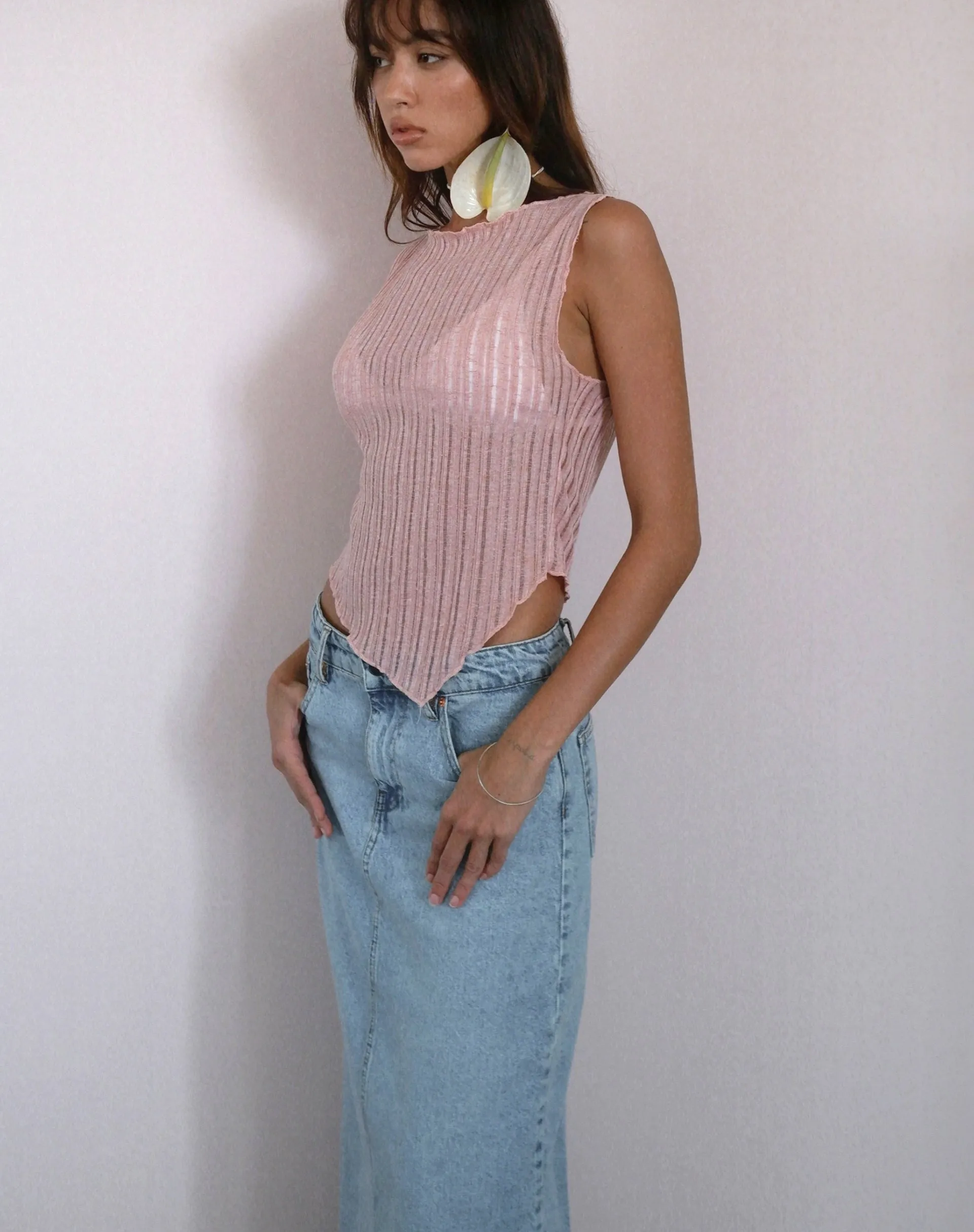 Etta Knitted Vest Top In Pink sold by Motel Rocks product image thumbnail 2