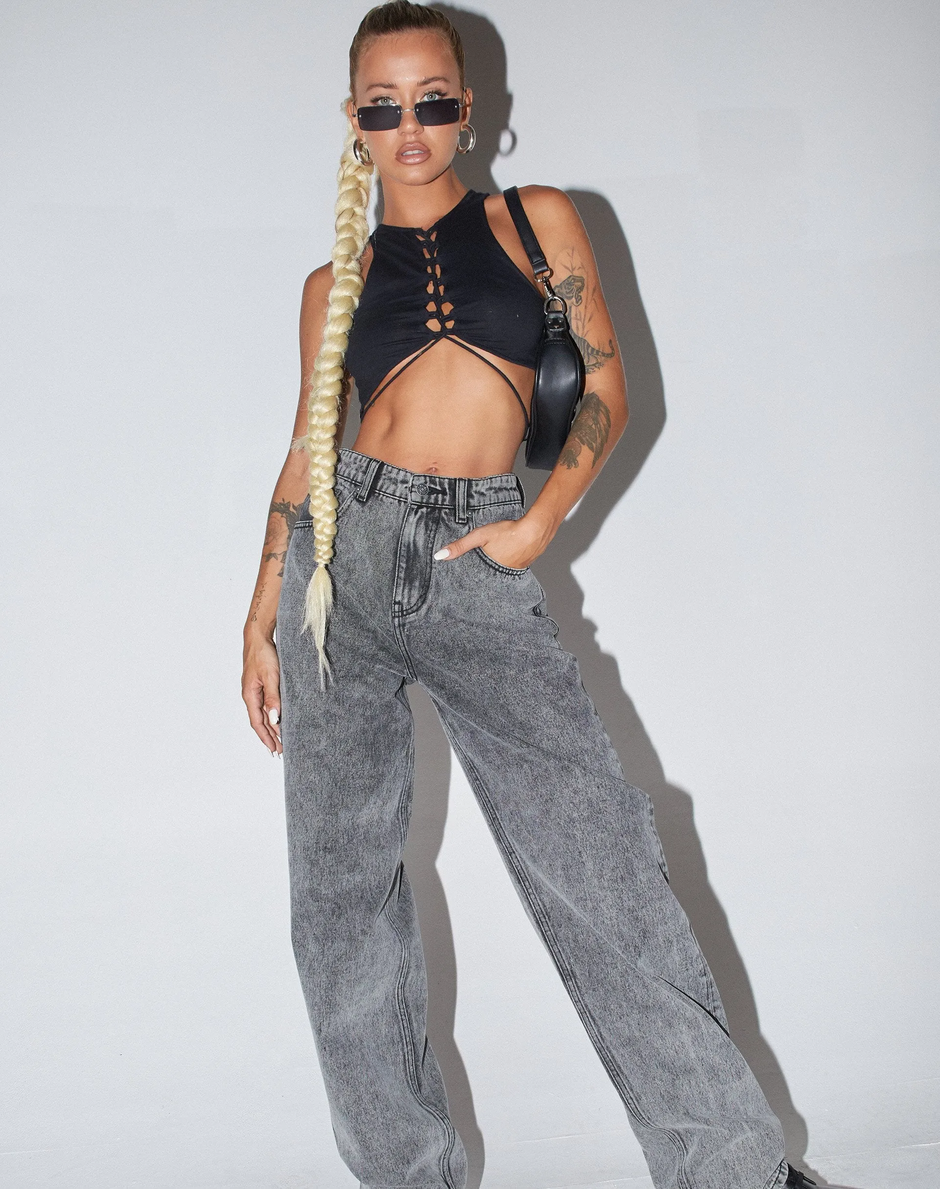 Parallel Jeans in Acid Black sold by Motel Rocks product image thumbnail 3