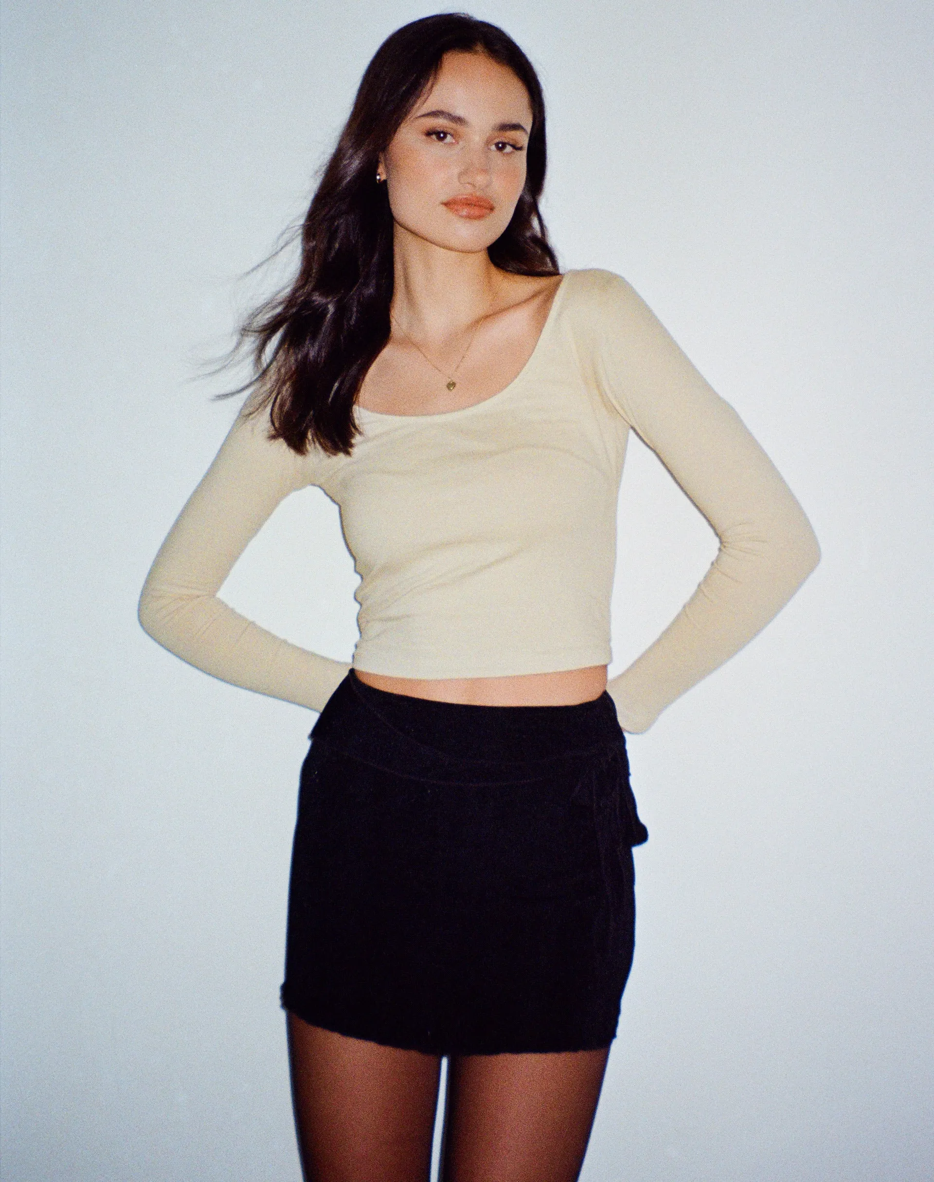 Bonlo Long Sleeve Top in Coconut Milk sold by Motel Rocks product image thumbnail 2