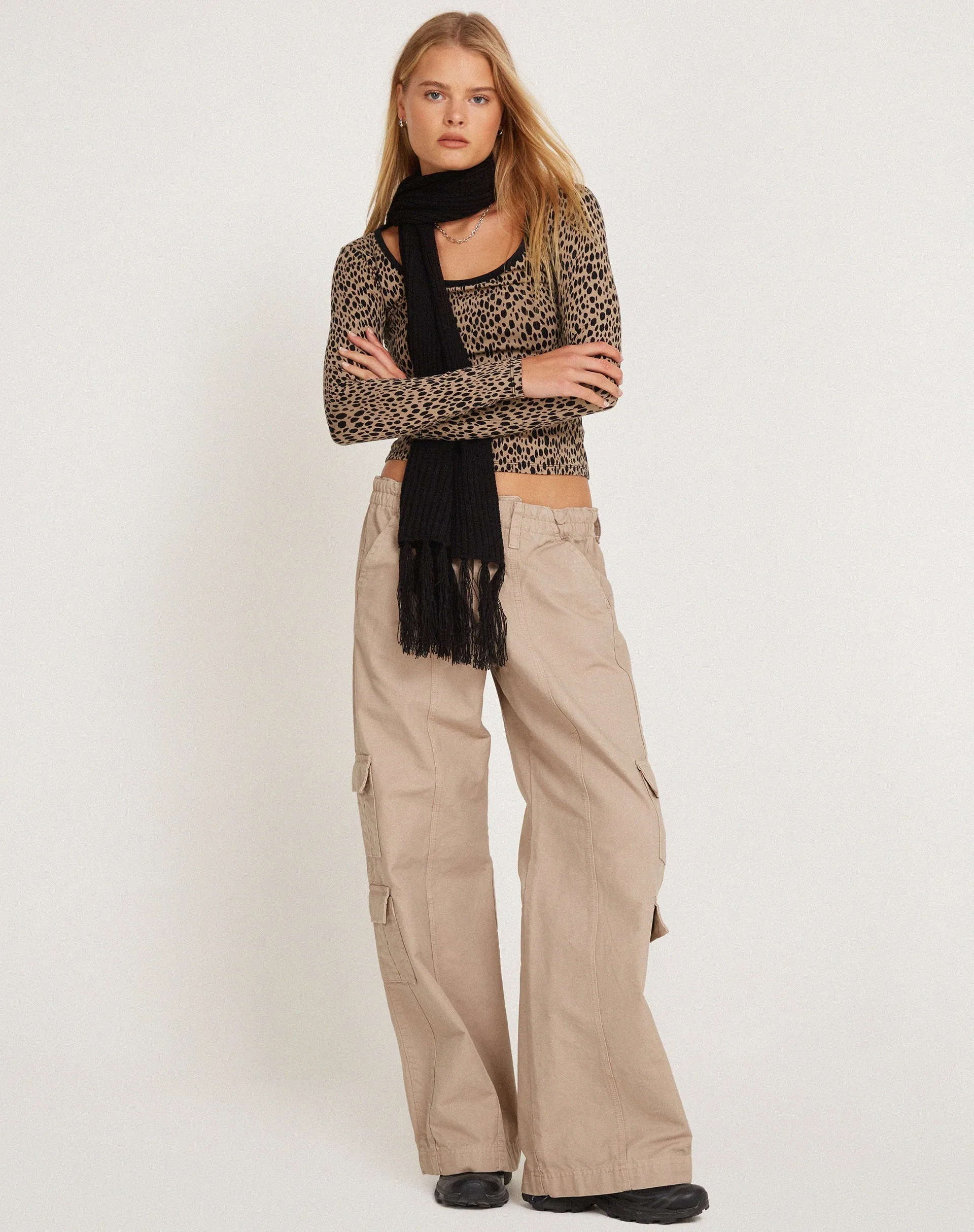 Beshi Long Sleeve Top in Mini Cheetah Black Binding sold by Motel Rocks product image thumbnail 5