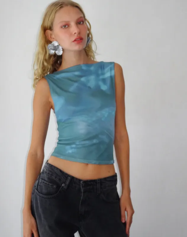 Maloe Mesh Top in Floral Lumen sold by Motel Rocks