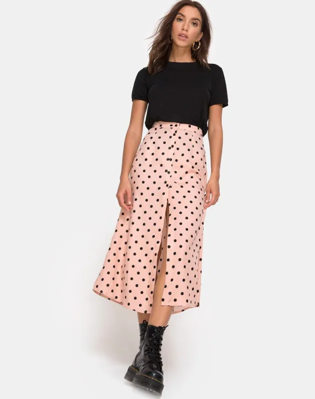 Marni Midi Skirt in New Polka Nude sold by Motel Rocks