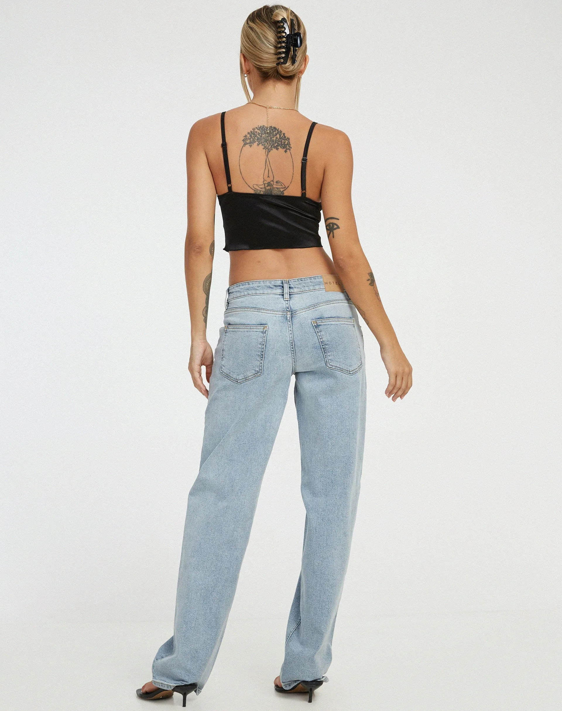 Litasa Corset Top in Satin Black sold by Motel Rocks product image thumbnail 4