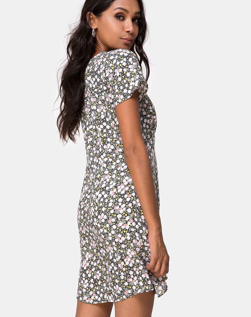 Sahara Tea Dress in Floral Field Olive sold by Motel Rocks product image thumbnail 3
