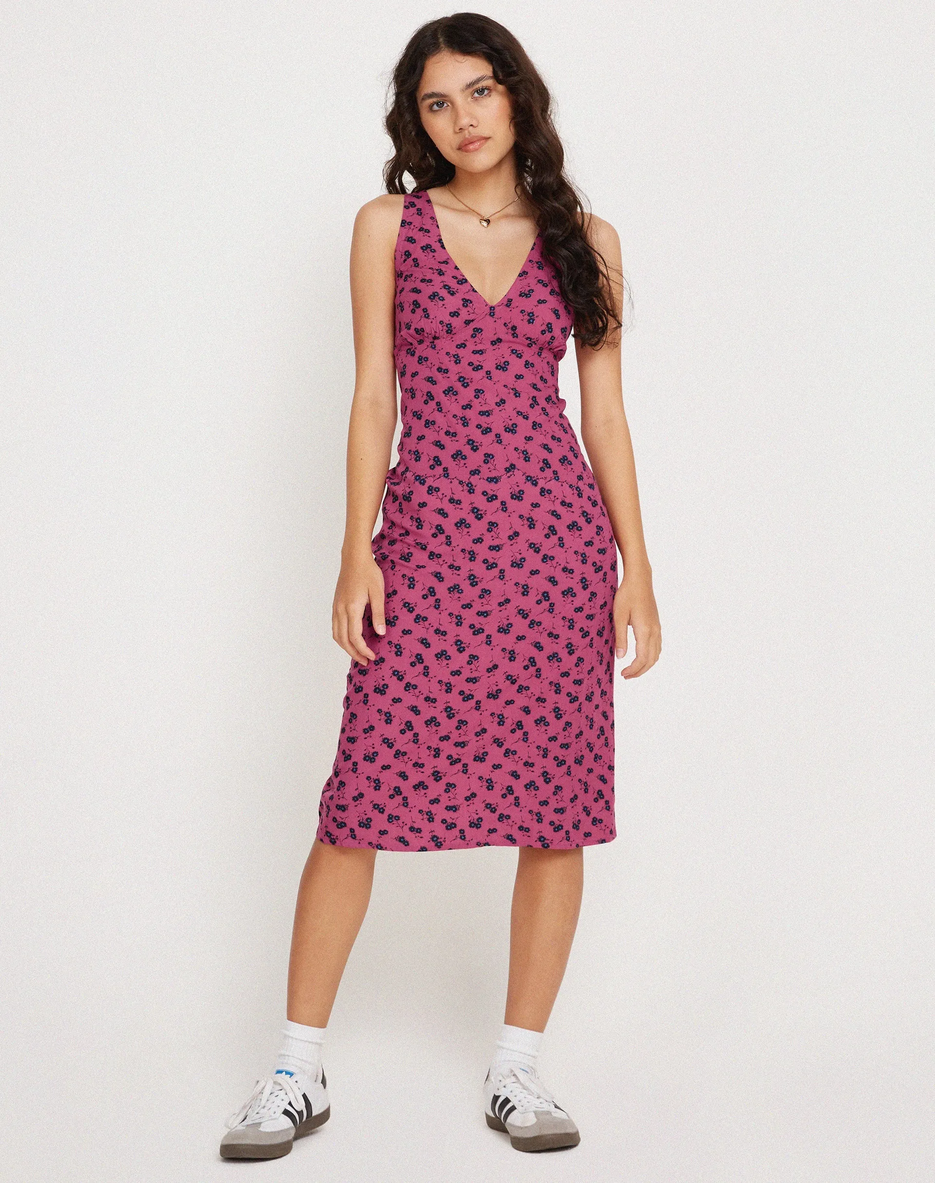 Lieva Midi Dress in Raspberry Floral sold by Motel Rocks product image thumbnail 5