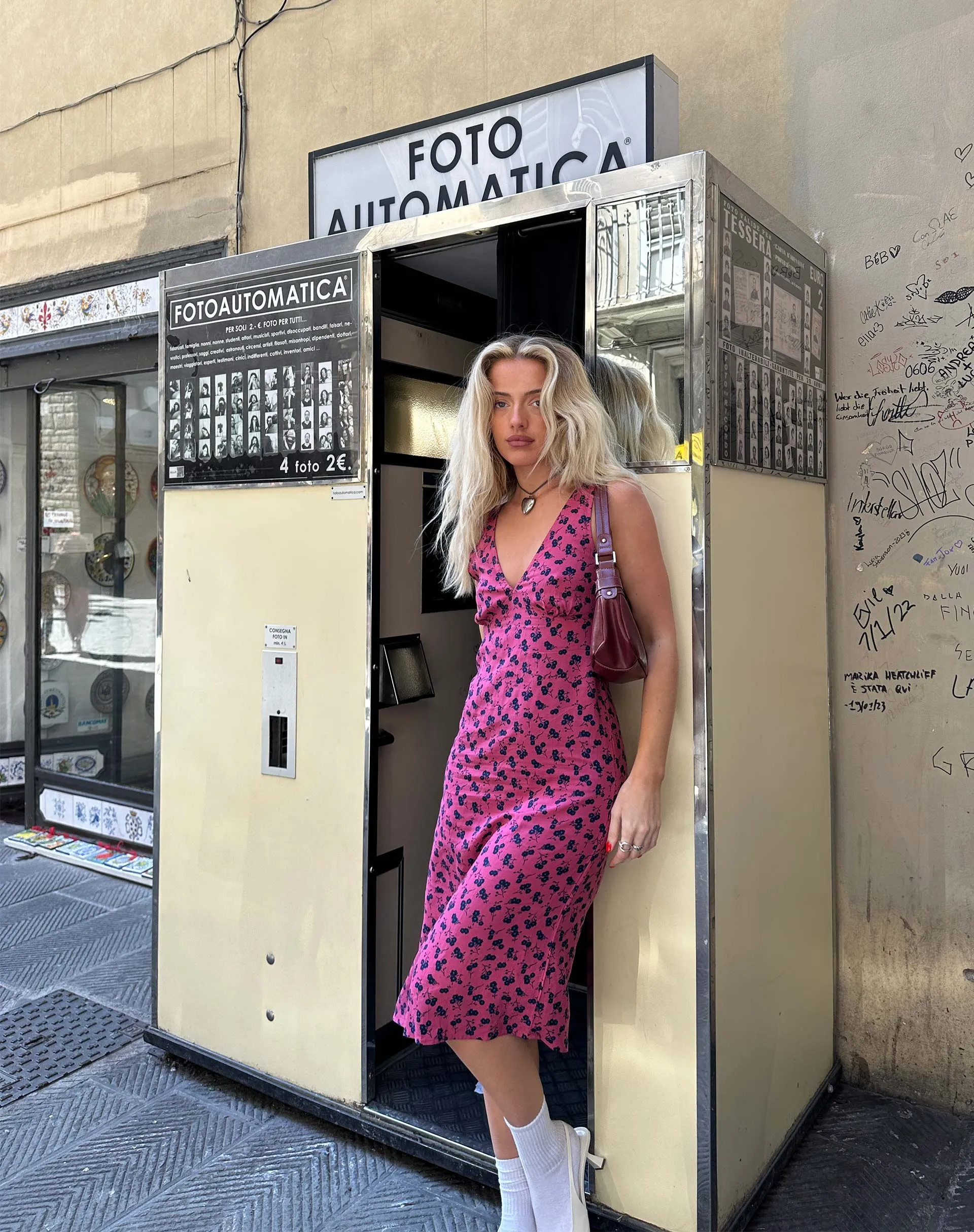 Lieva Midi Dress in Raspberry Floral sold by Motel Rocks product image thumbnail 2