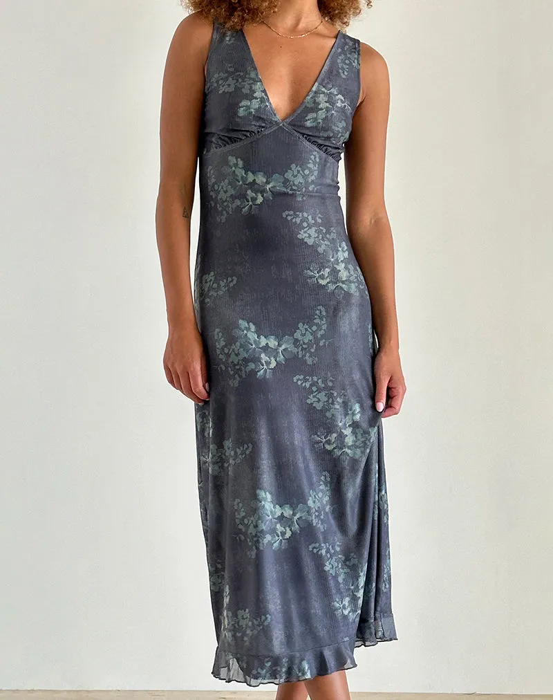 Gabriela Midi Dress in Faded Botanical Green sold by Motel Rocks product image thumbnail 3
