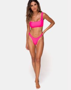 Farida Bikini Top in Hot Pink sold by Motel Rocks