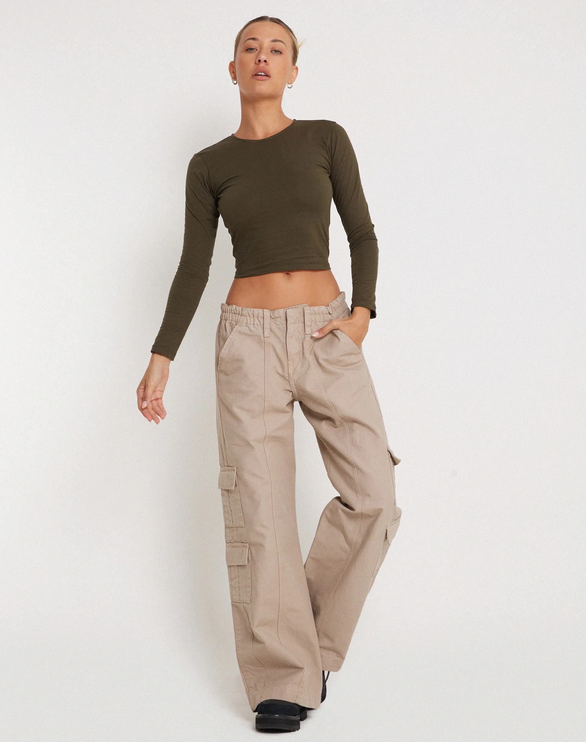 Bon Long Sleeve Top in Olive sold by Motel Rocks product image thumbnail 5