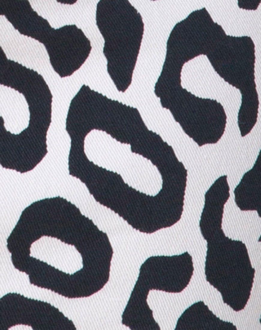 Mini Broomy Skirt in Mono Animal Grey and White sold by Motel Rocks product image thumbnail 5