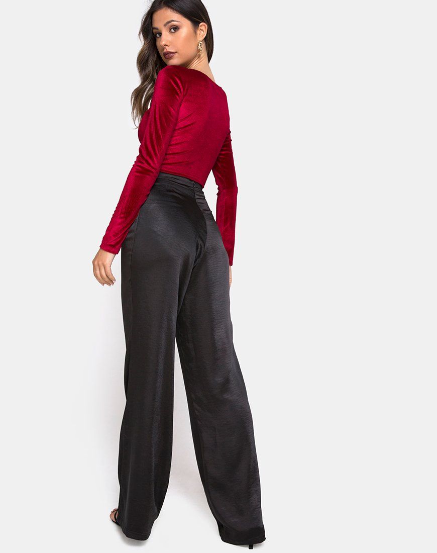 Guan Crop Top in Velvet Burgundy sold by Motel Rocks product image thumbnail 4