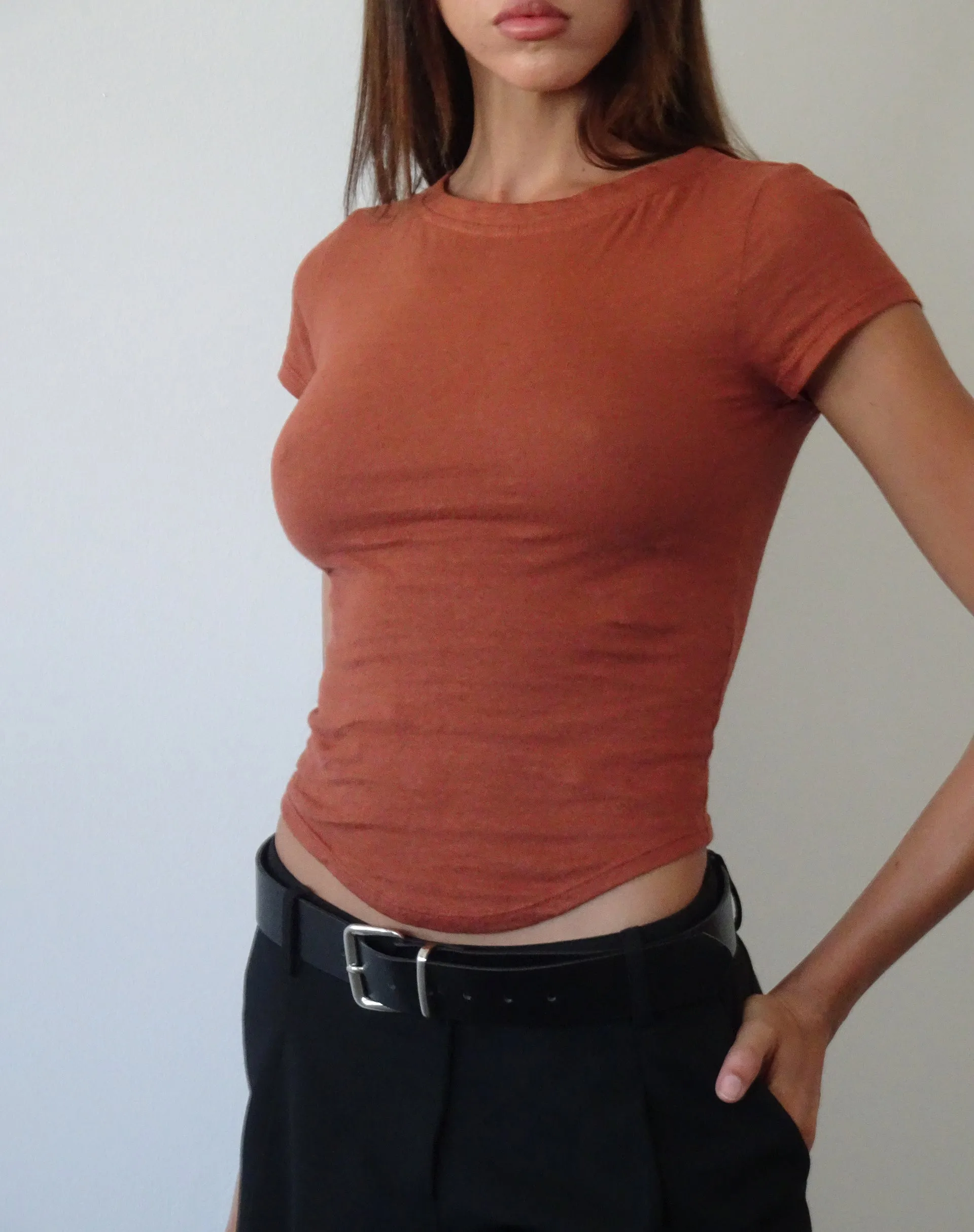 Jojes Jersey Tee in Spice Orange sold by Motel Rocks product image thumbnail 5