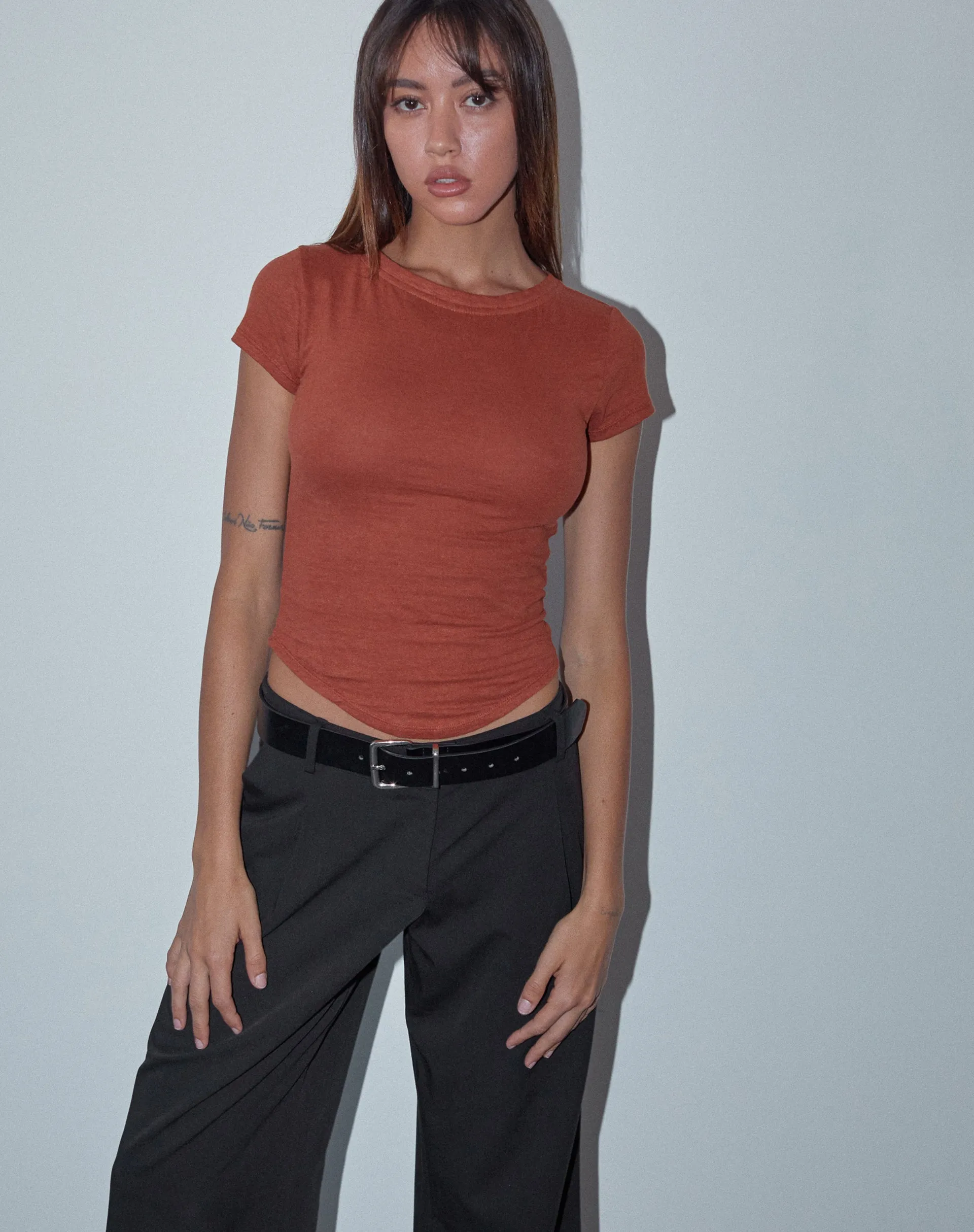 Jojes Jersey Tee in Spice Orange sold by Motel Rocks product image thumbnail 3