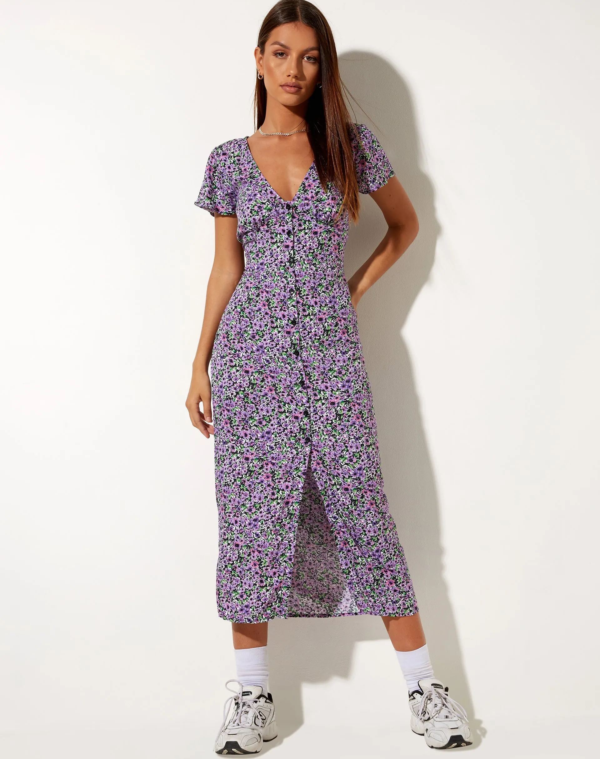 Larin Midi Dress in Lilac Blossom sold by Motel Rocks product image thumbnail 4