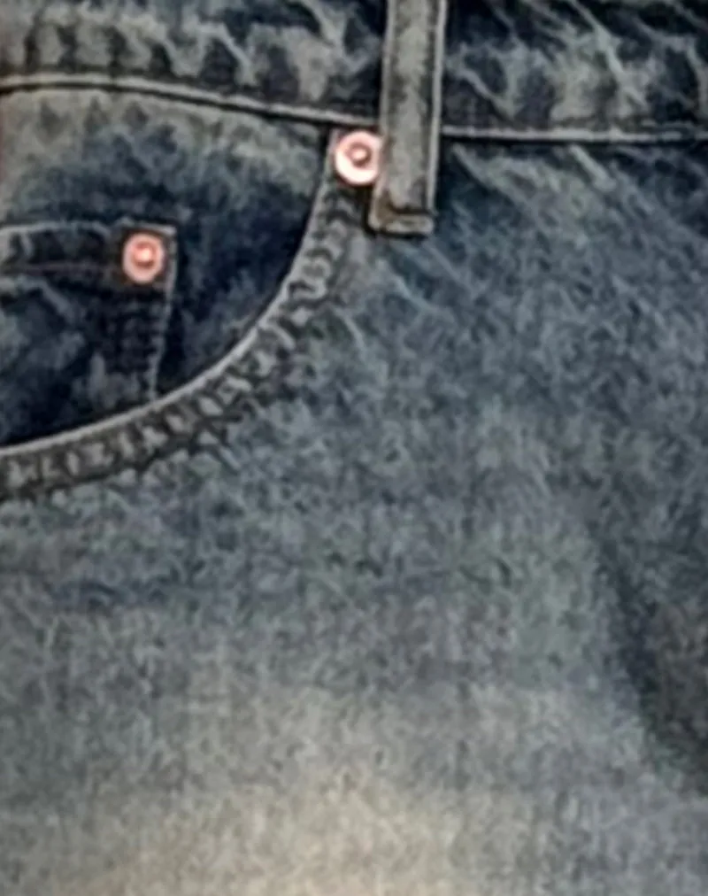 Roomy Extra Wide Low Rise Jeans in Dirty Blue sold by Motel Rocks product image thumbnail 5