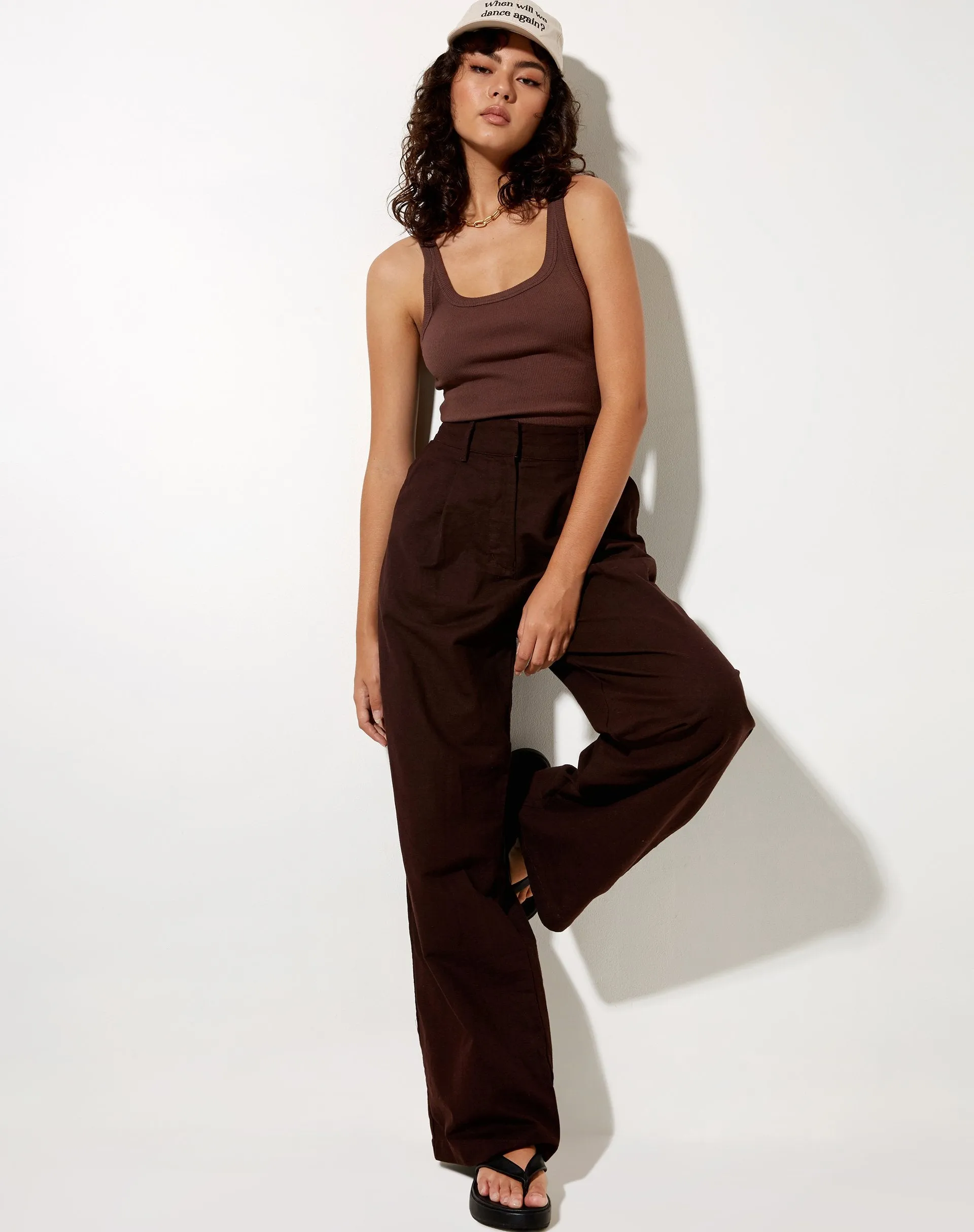 Nilam Vest Top in Rib Deep Mahogany sold by Motel Rocks product image thumbnail 3