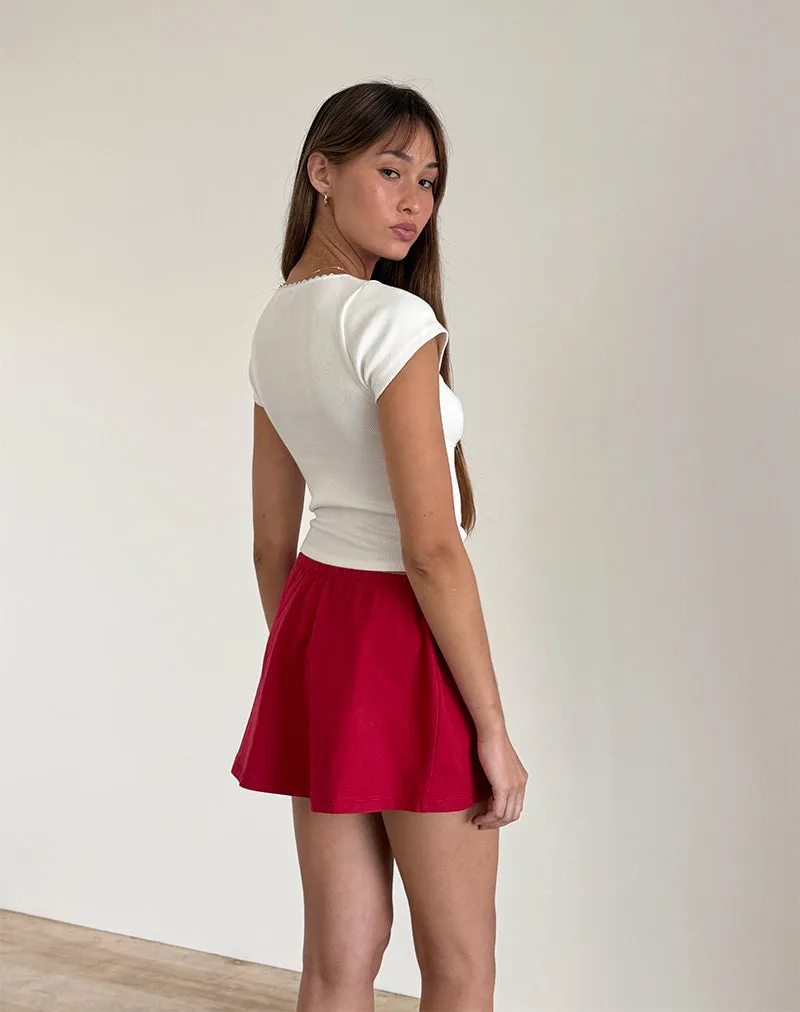 Nidya A-Line Mini Skirt in Adrenaline Red sold by Motel Rocks product image thumbnail 5