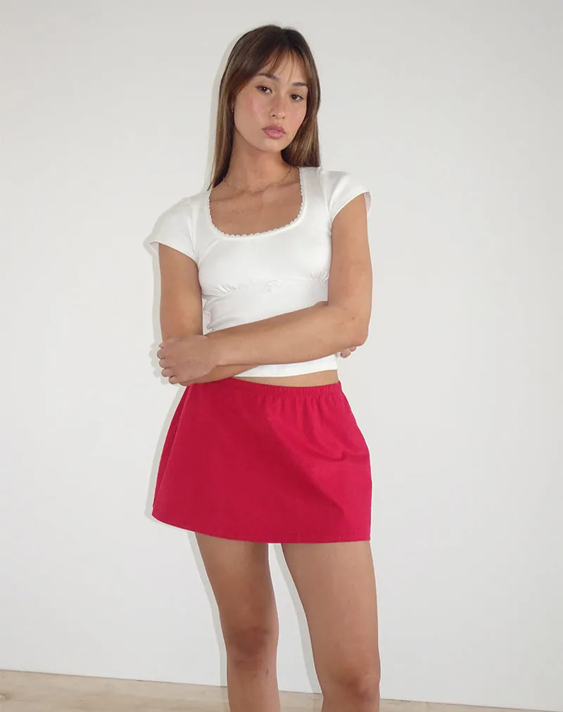 Nidya A-Line Mini Skirt in Adrenaline Red sold by Motel Rocks product image thumbnail 3