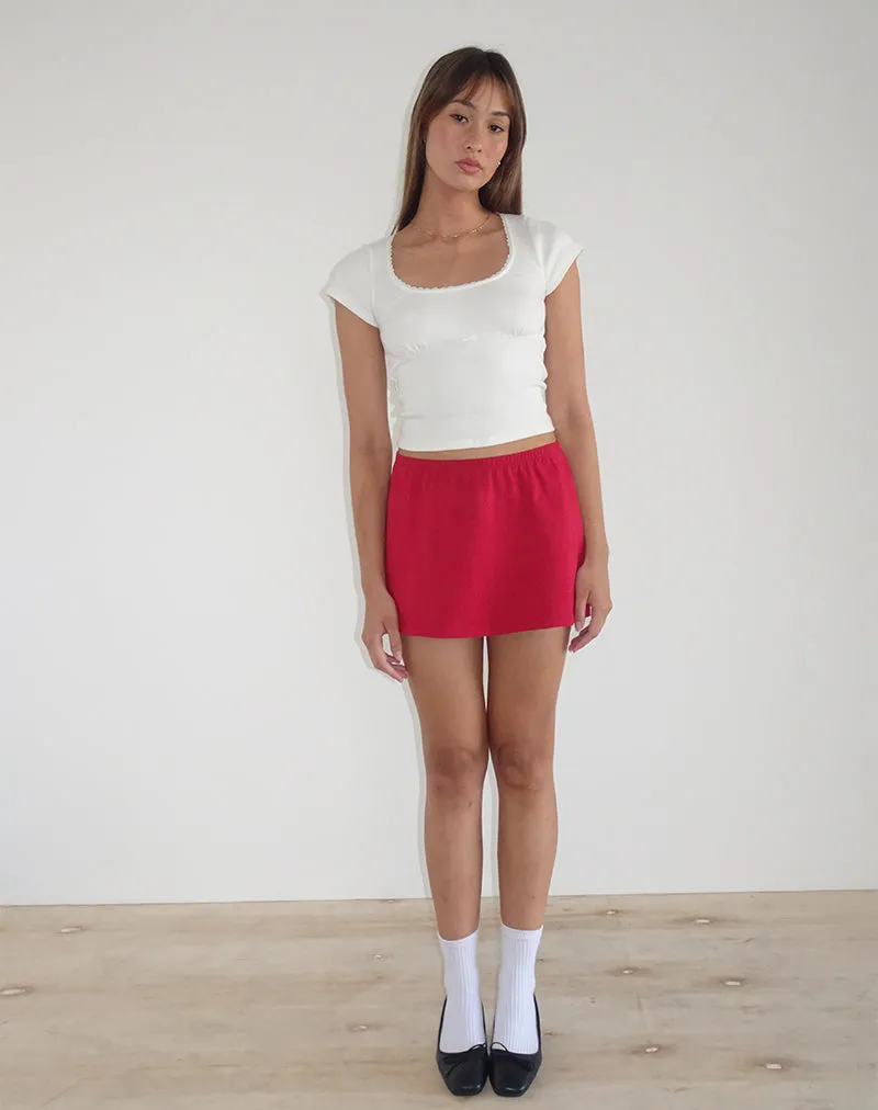 Nidya A-Line Mini Skirt in Adrenaline Red sold by Motel Rocks product image thumbnail 4