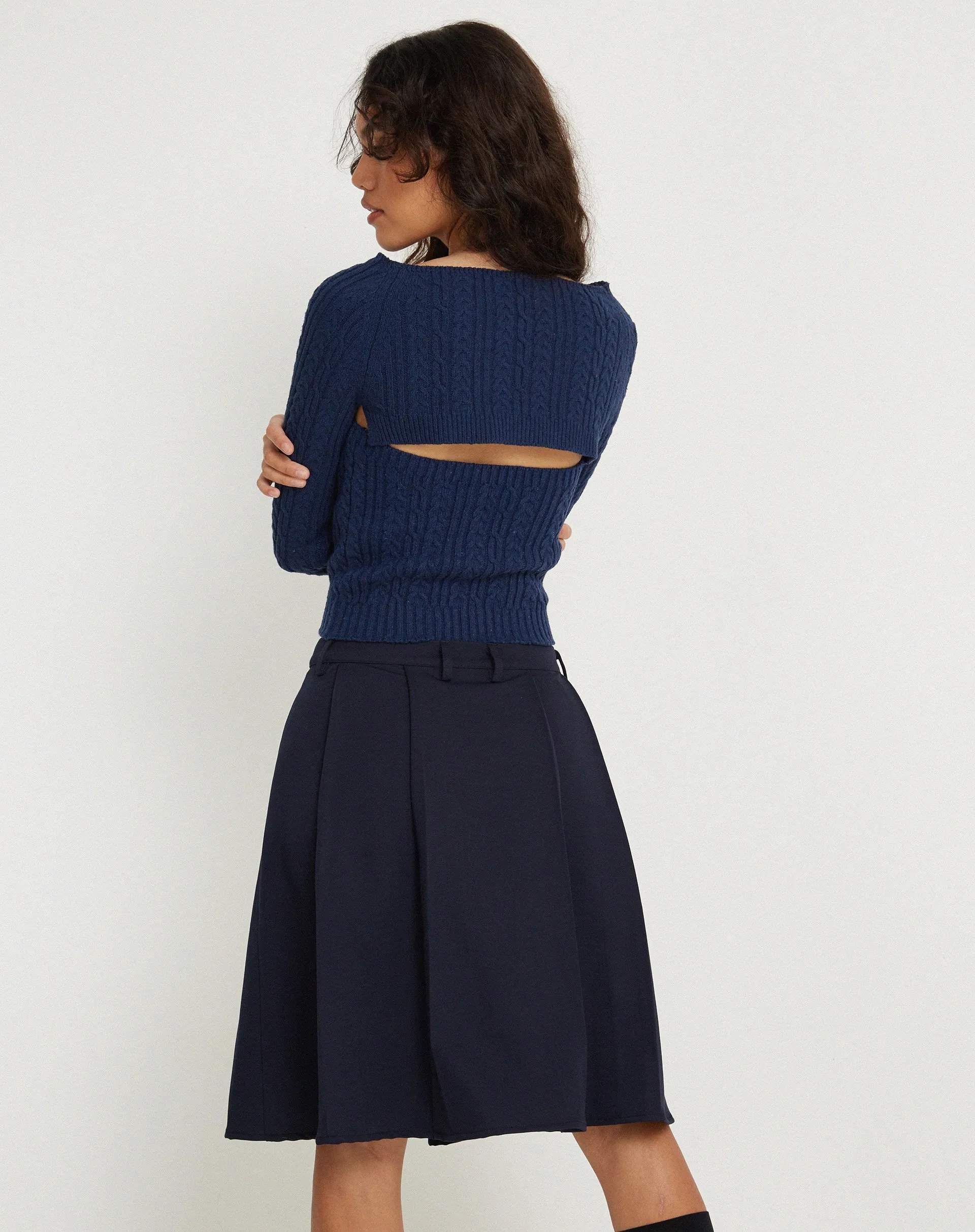 Canita Arinah Long Sleeve Co-Ord Top in Navy Blue sold by Motel Rocks product image thumbnail 4