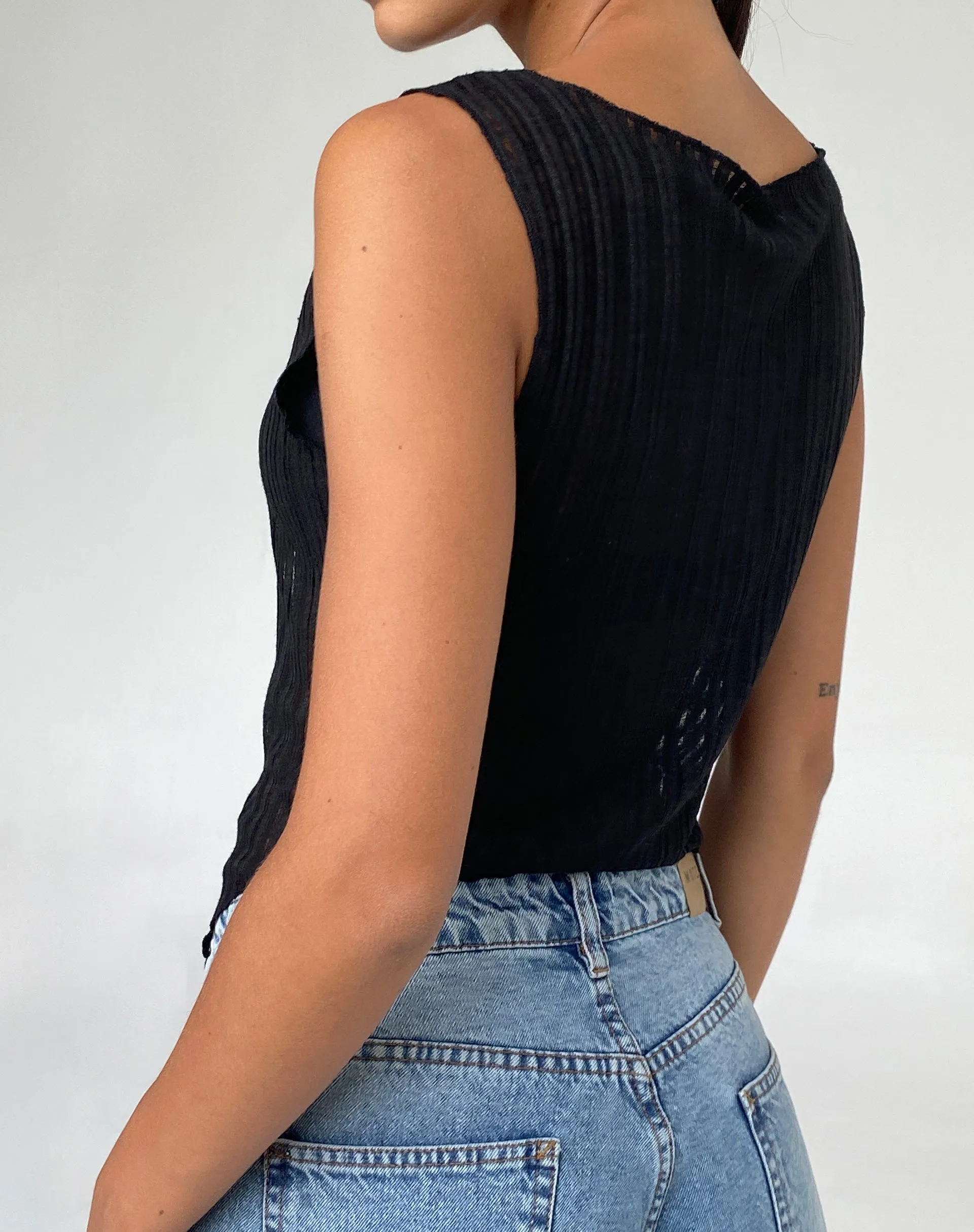 Etta Knitted Vest Top in Black sold by Motel Rocks product image thumbnail 5