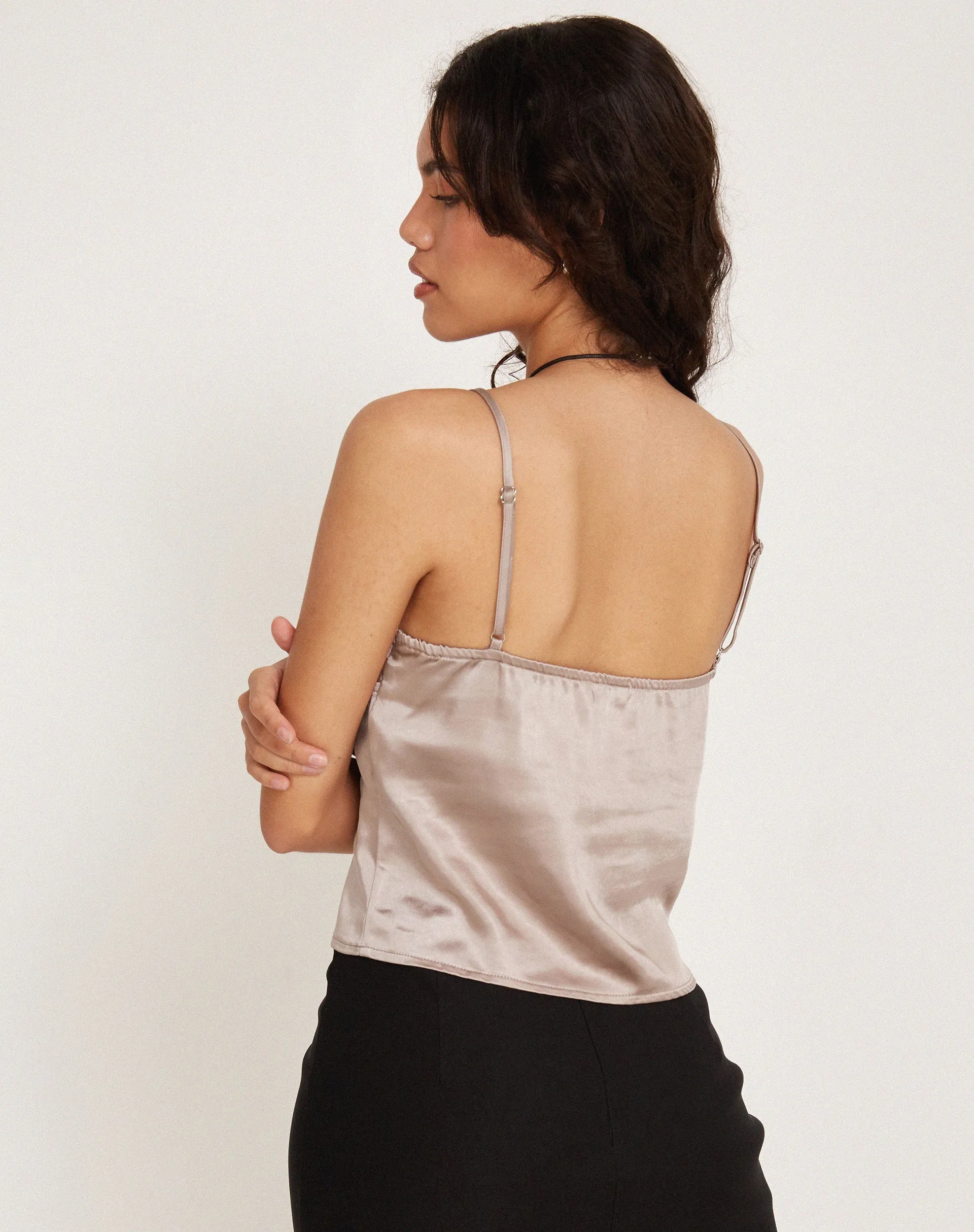 Adalia Cami Top in Satin Champagne sold by Motel Rocks product image thumbnail 5