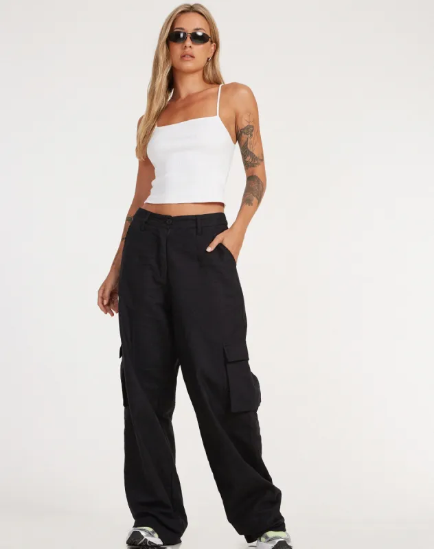 Jita Cargo Trouser in Rami Black sold by Motel Rocks